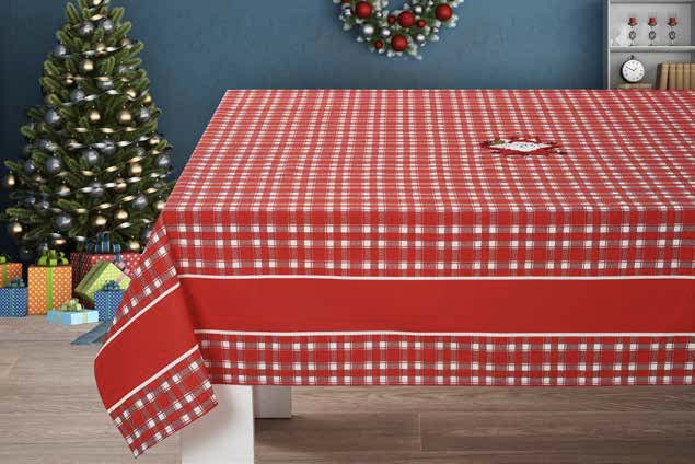 Tovaglia Matilde ricamata 100% cotone in scatola regalo natalizia